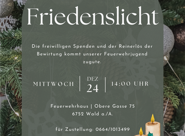 Friedenslicht Wald am Arlberg